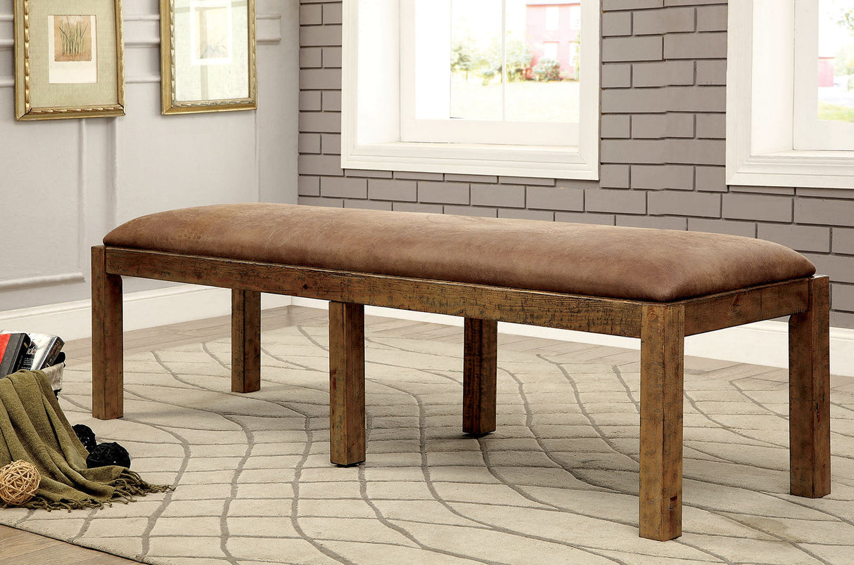 Gianna Rustic Oak/Brown Bench