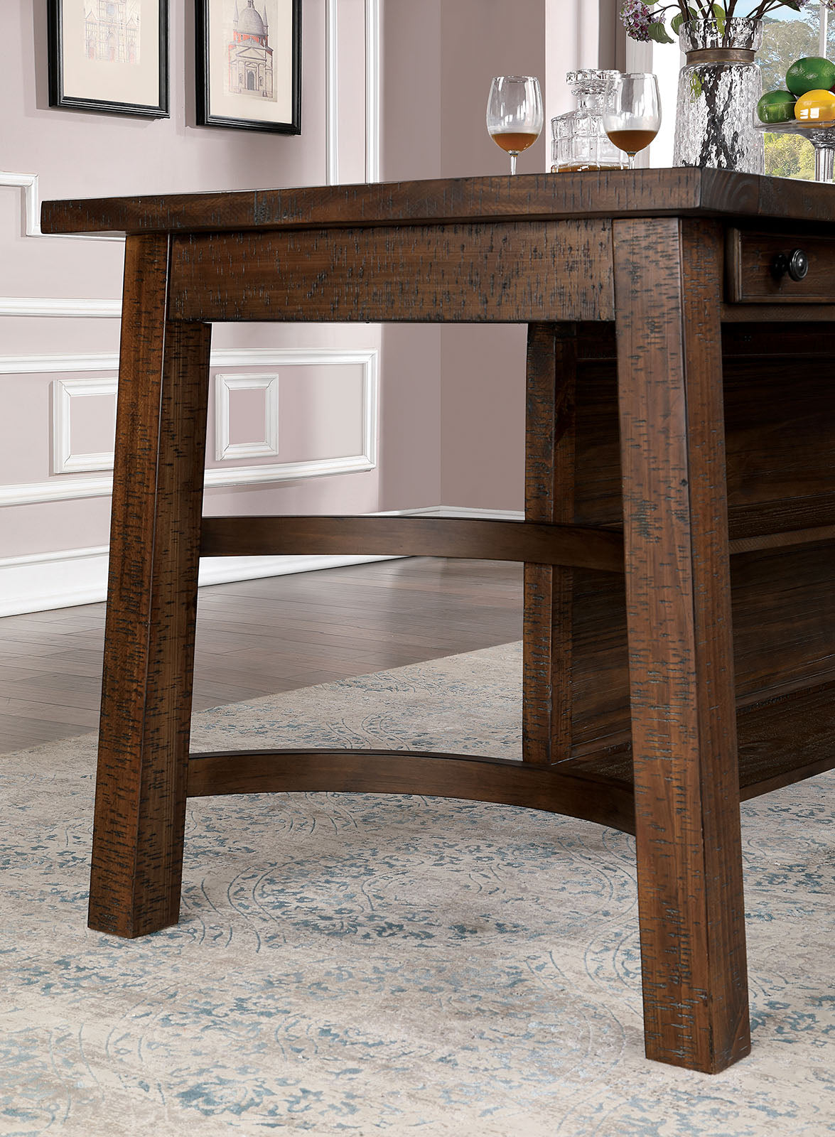 Fredonia Rustic Oak Counter Ht. Table