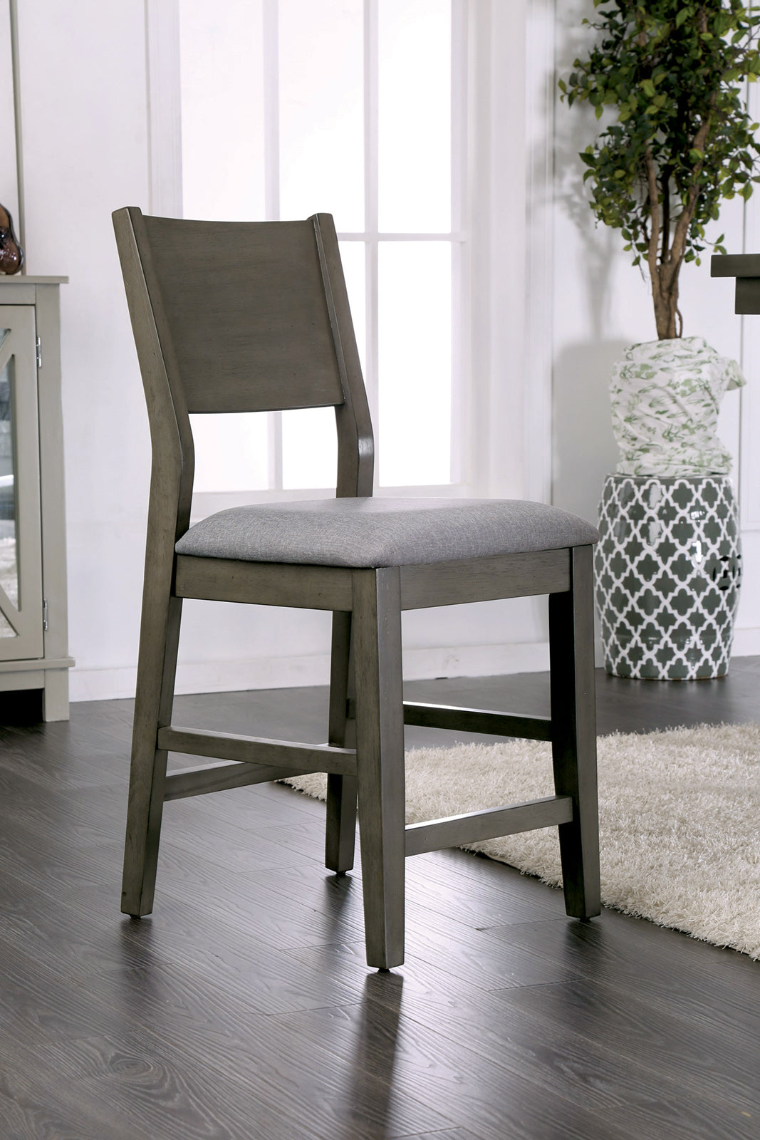 Anton Gray/Light Gray Counter Ht. Chair, Set of 2