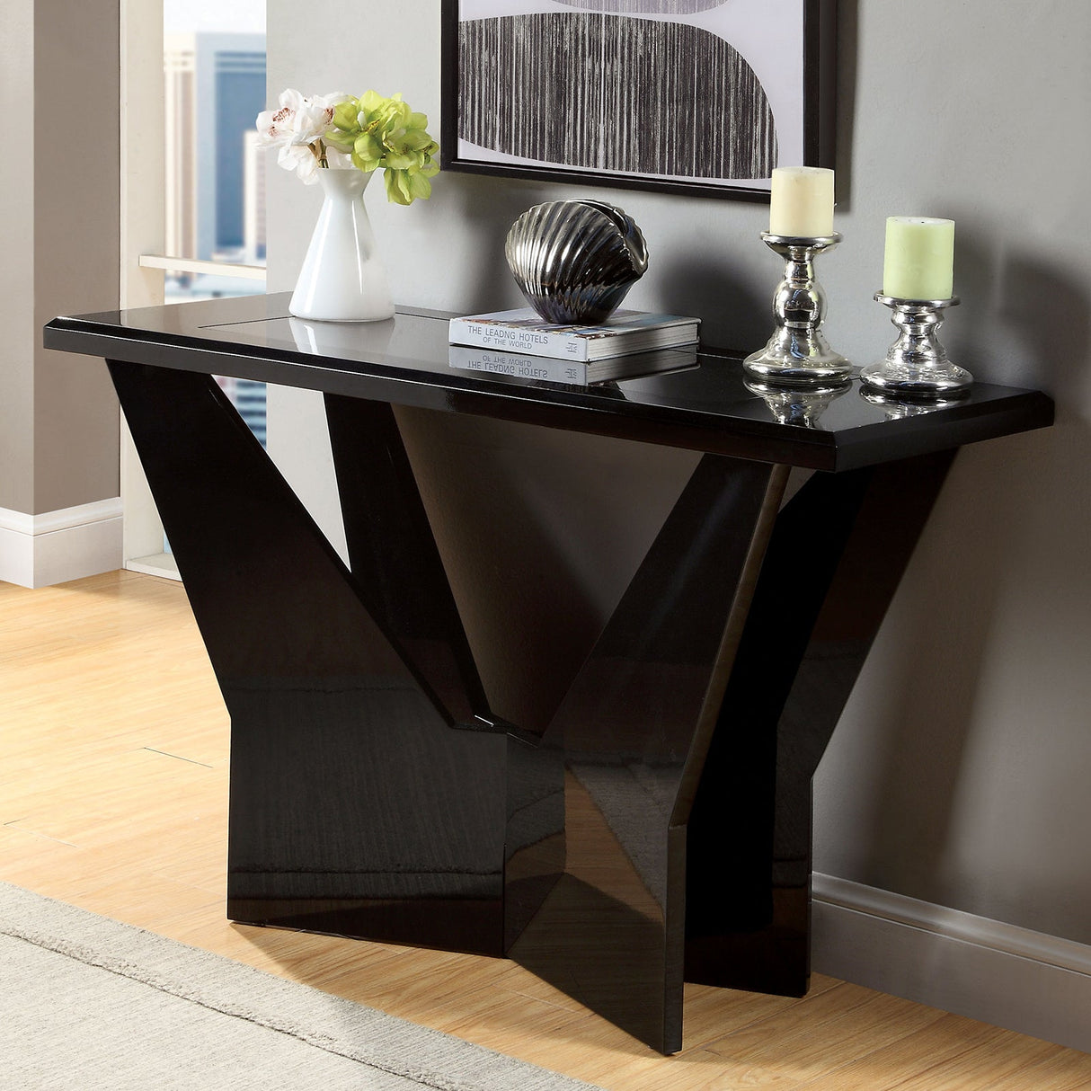 Dubendorf Black Sofa Table