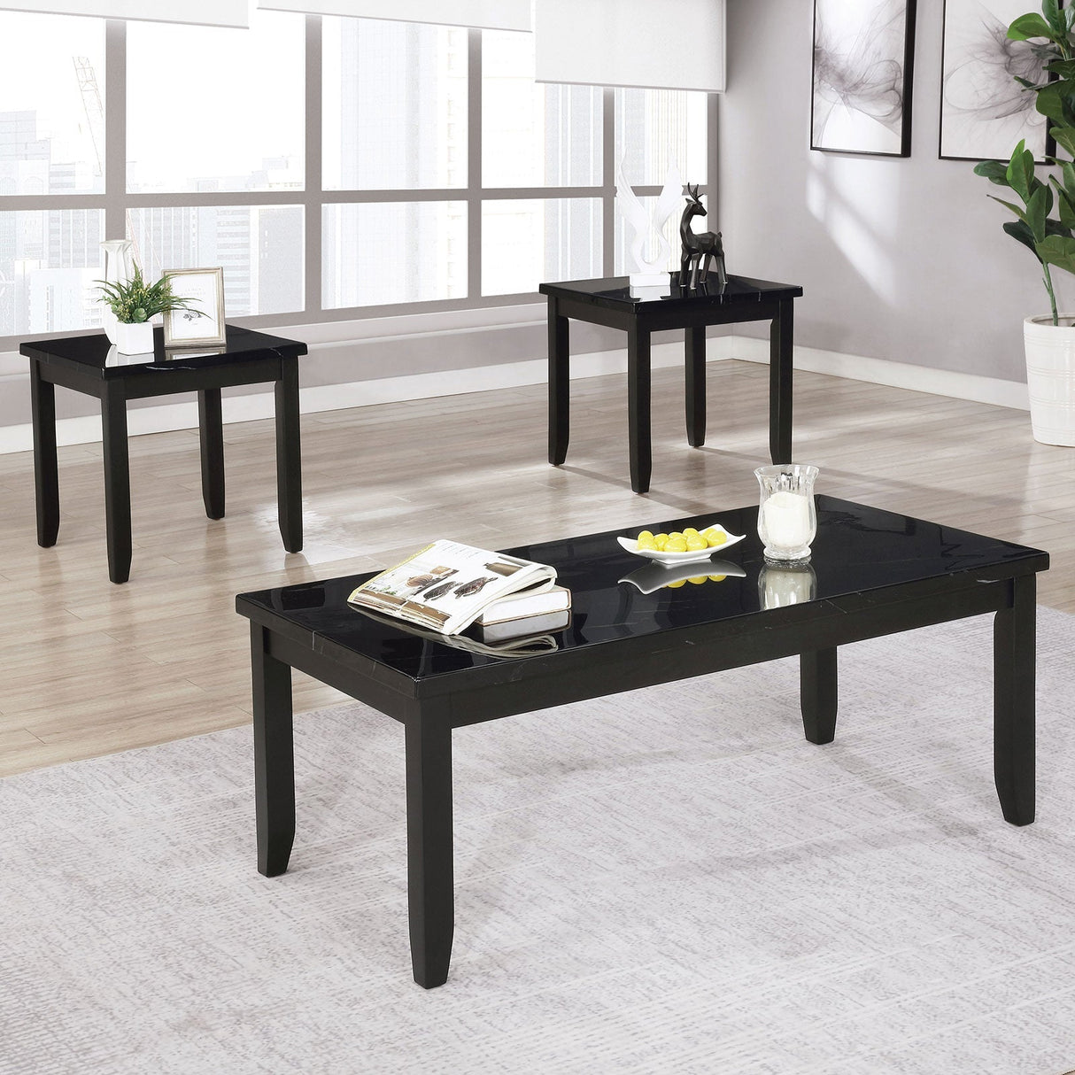 Lodivea Black 3 Pc. Table Set