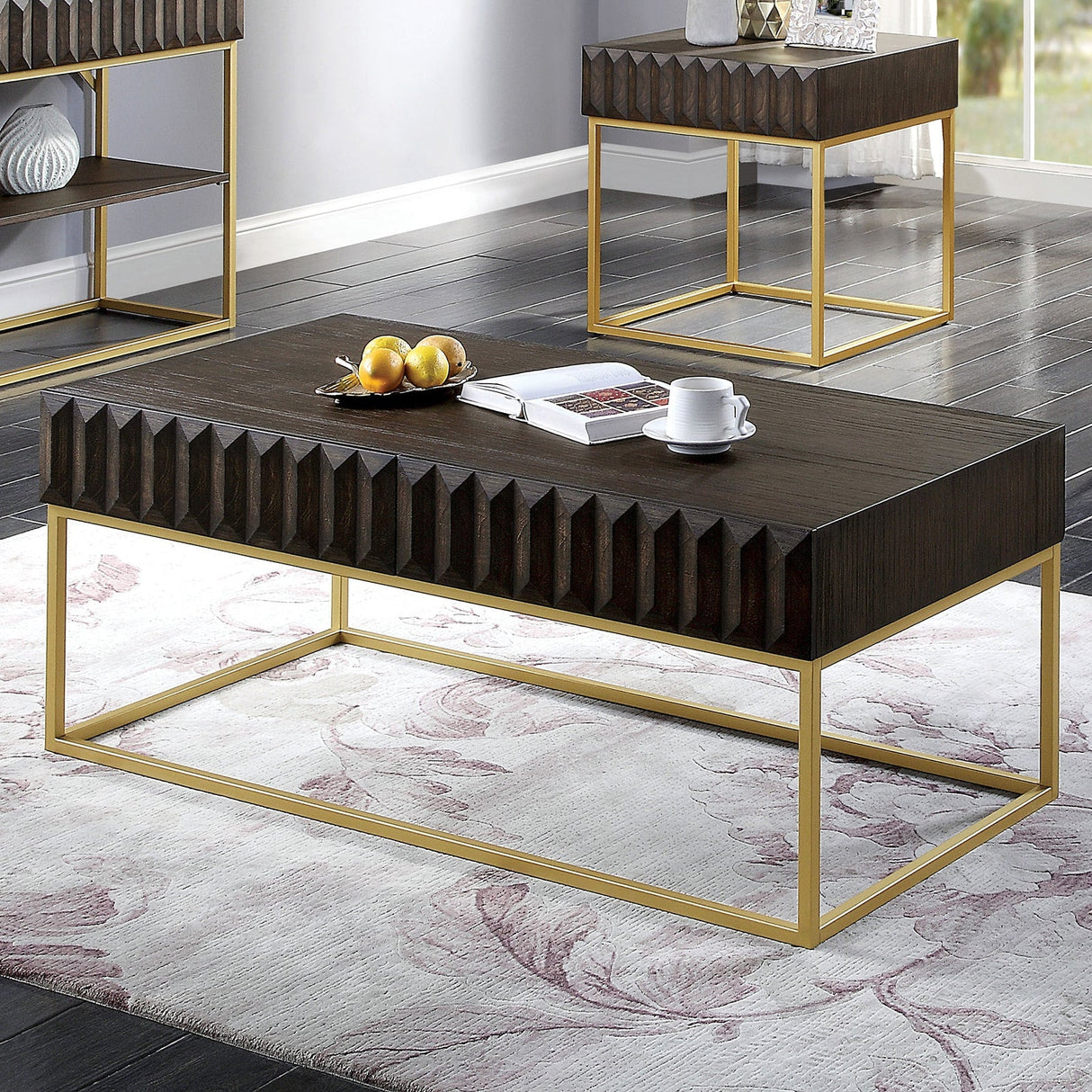 Augsburg Walnut/Gold Coffee Table