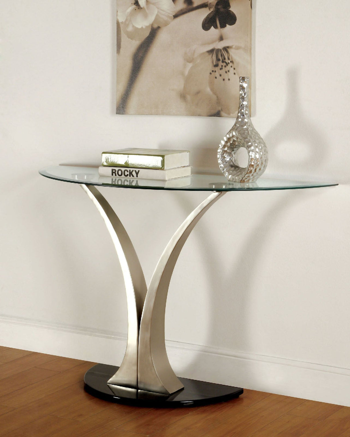 Valo Satin Plated/Black Sofa Table