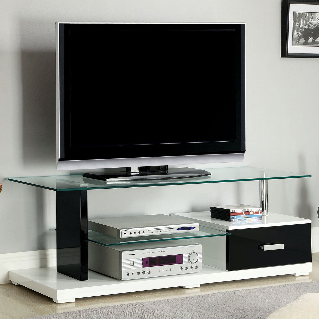 Egaleo Black/White TV Console