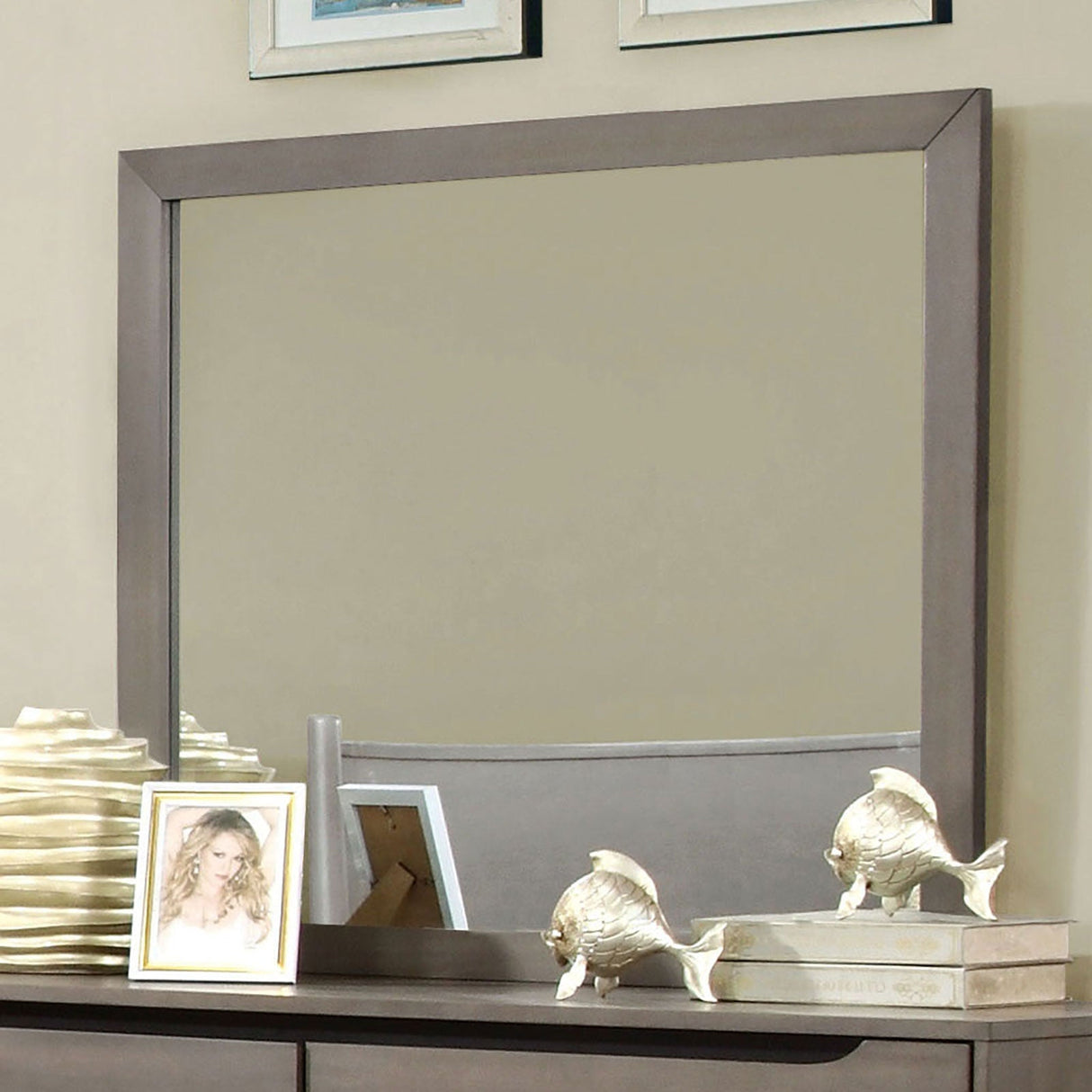 Lennart Gray Oval Mirror