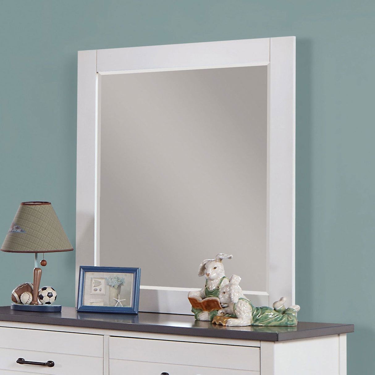 Priam White/Gray Mirror