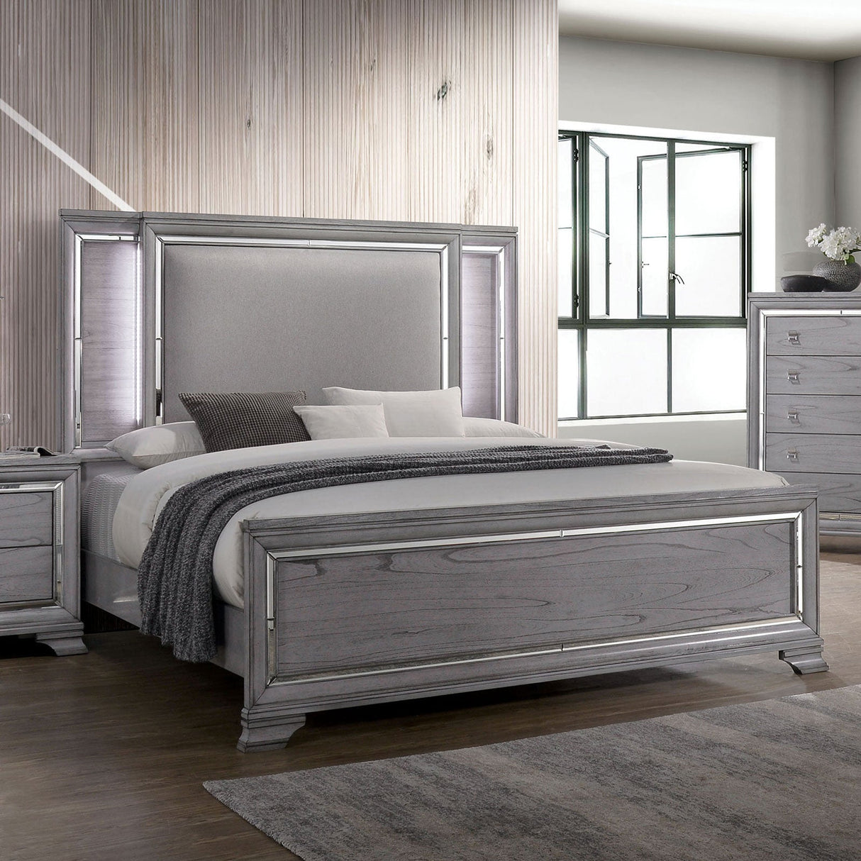 Alanis Light Gray King Bed