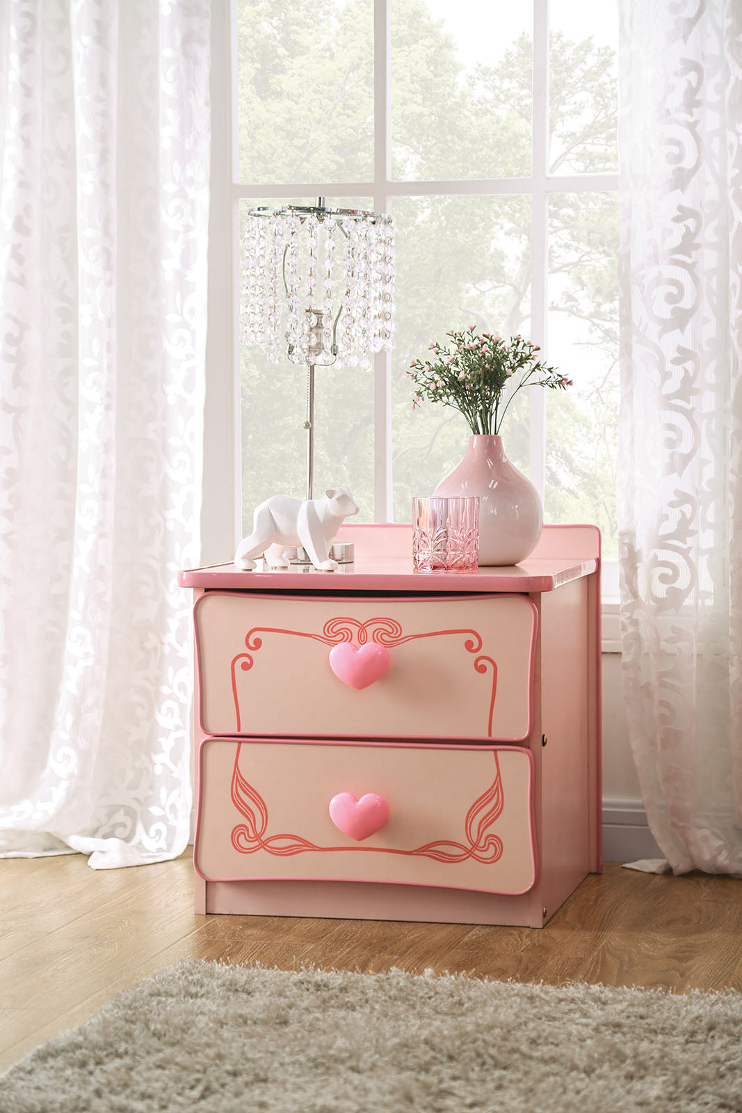 Rheanna Pink Night Stand