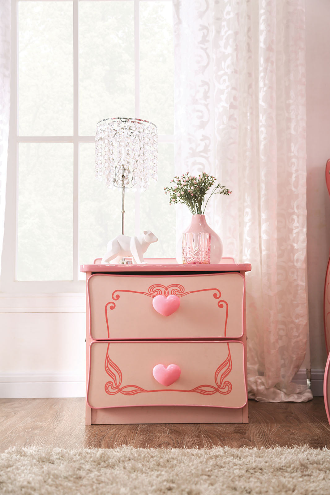 Rheanna Pink Night Stand