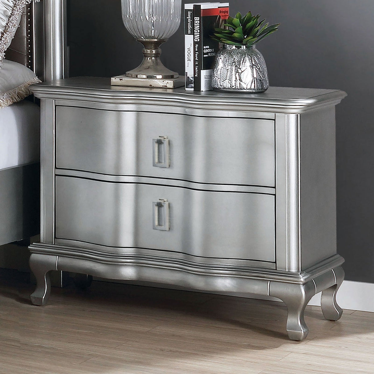 Aalok Silver Night Stand