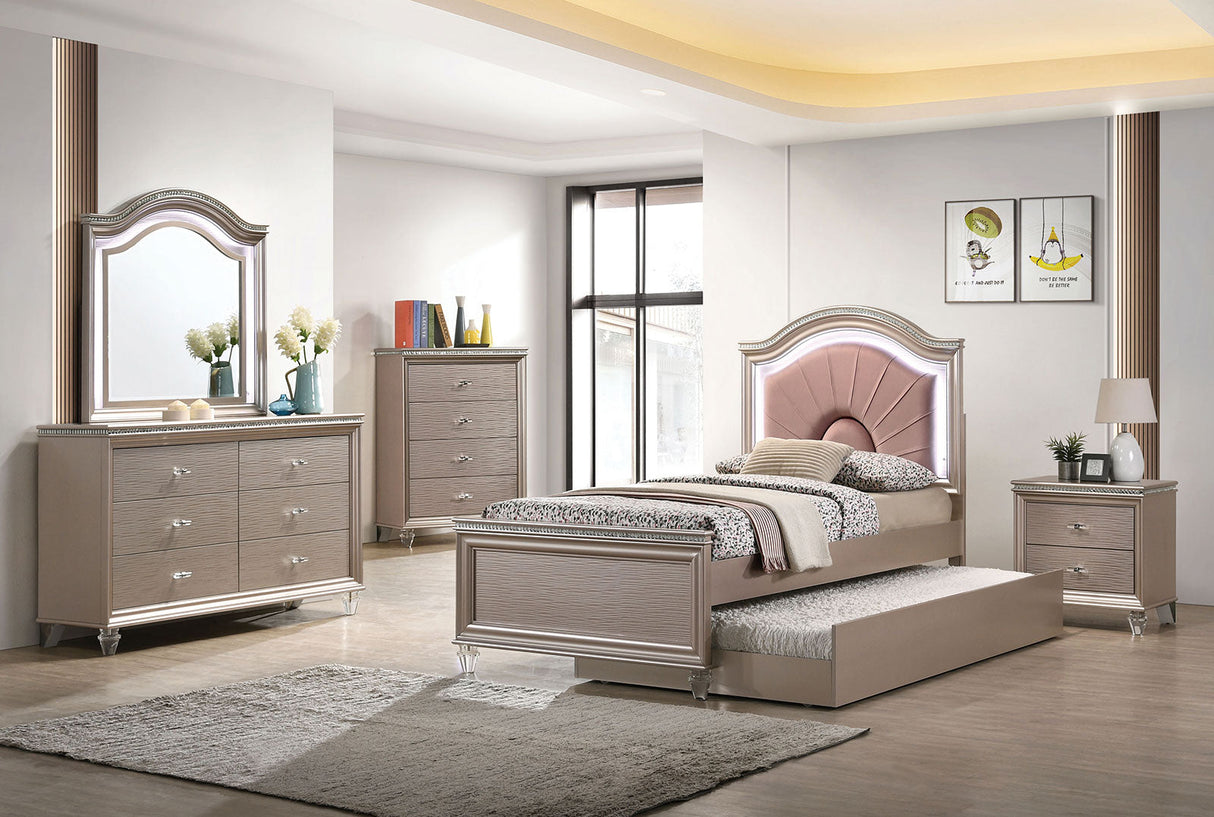 Allie Rose Gold Twin Bed