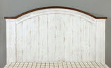 Alyson Distressed White/Walnut King Bed