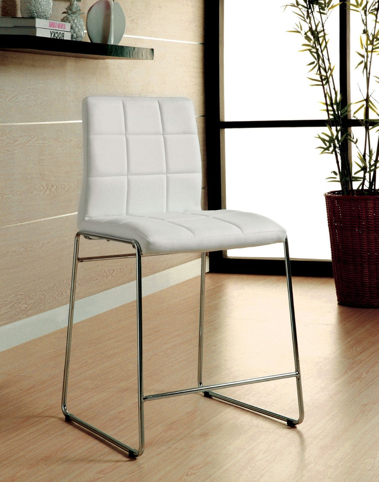 Kona White Counter Ht. Chair, Set of 2