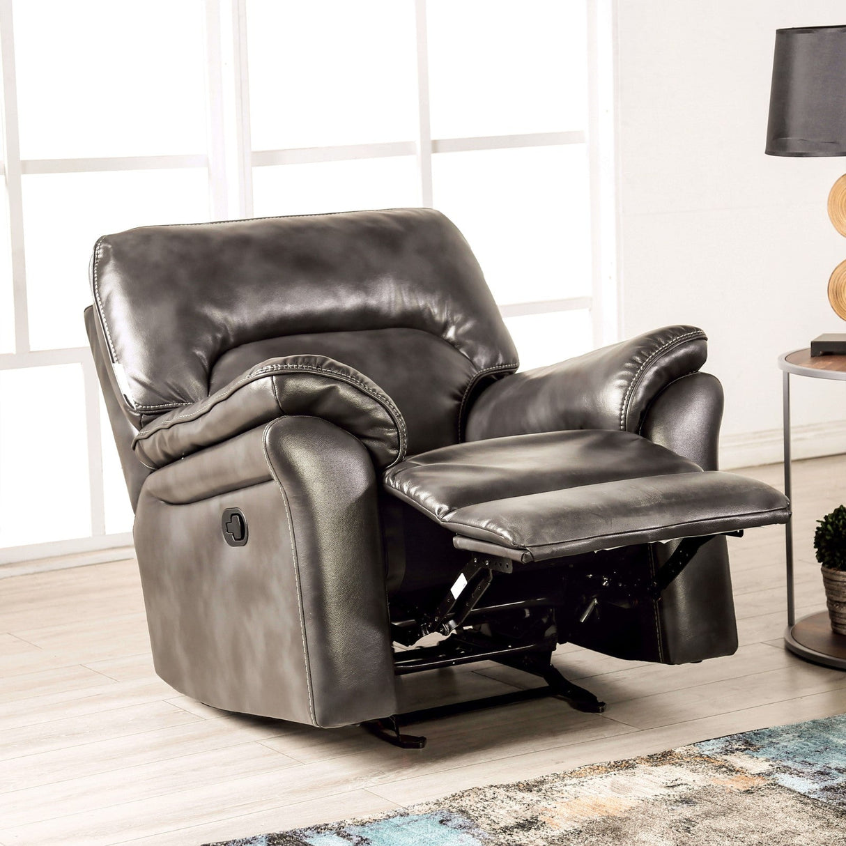 Josias Dark Gray Glider Recliner