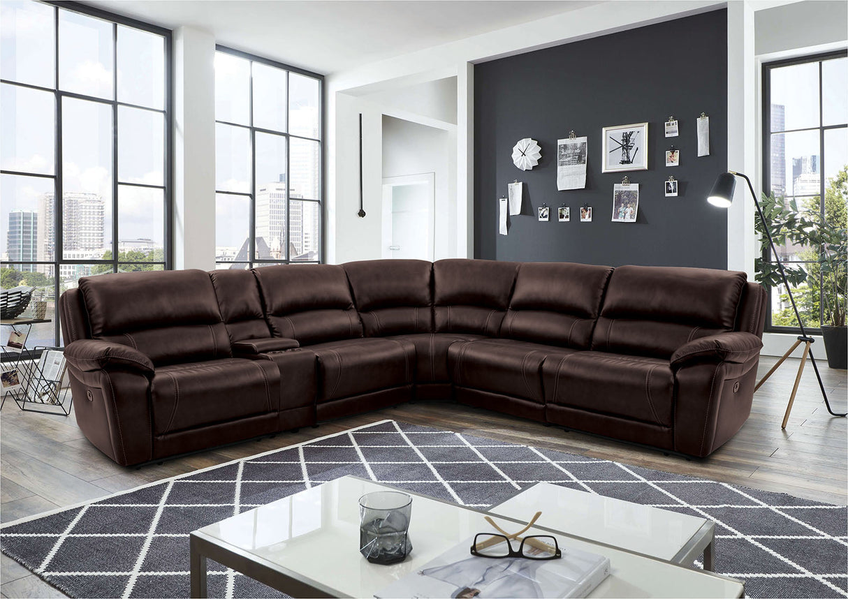 Gasparus Dark Brown Power Sectional