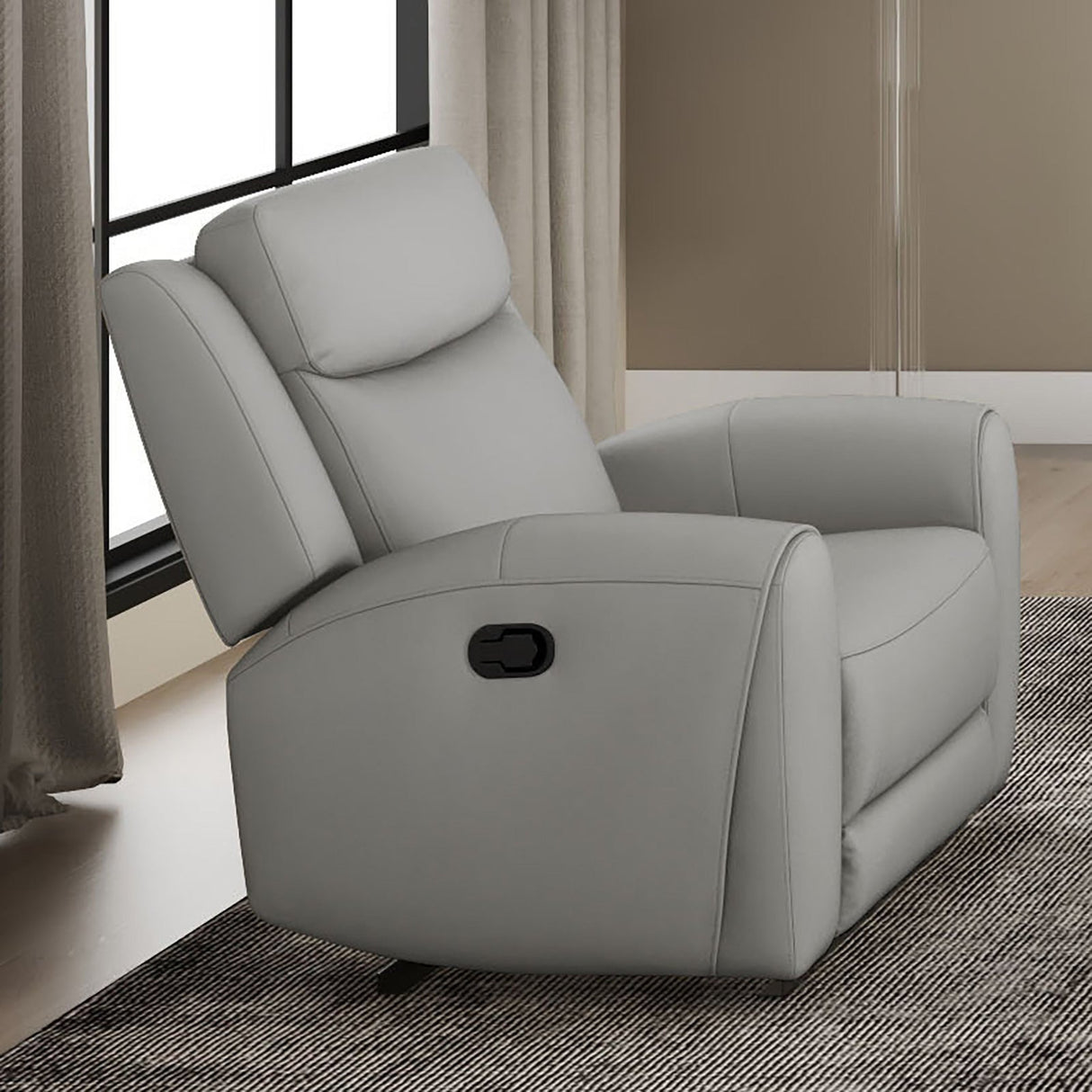 Jacobus Light Gray Manual Recliner