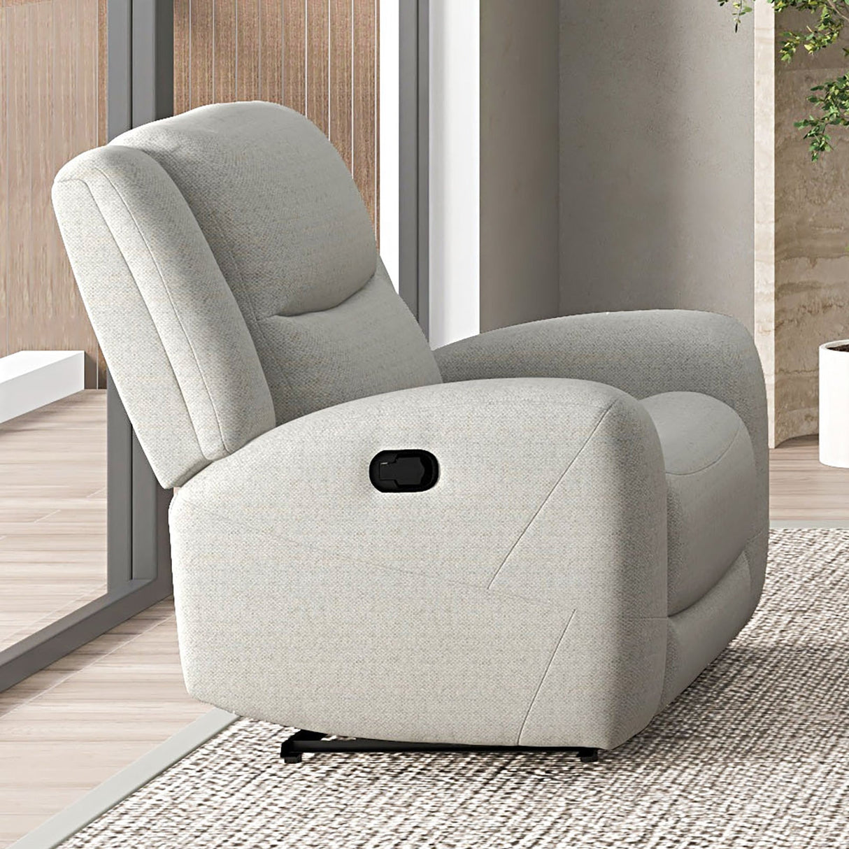 Giraldus Beige Manual Recliner