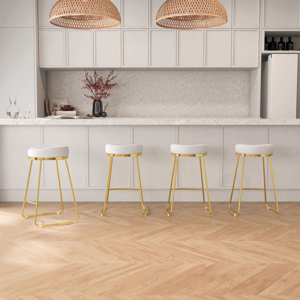 Jane 26" Luxury Upholstered Stool by Ashcroft Imports at Eve Furniture