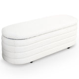 Cabana White Boucle Bench w/Storage by Ashcroft Imports at Eve Furniture