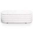 Cabana White Boucle Bench w/Storage by Ashcroft Imports at Eve Furniture