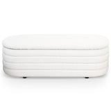 Cabana White Boucle Bench w/Storage by Ashcroft Imports at Eve Furniture