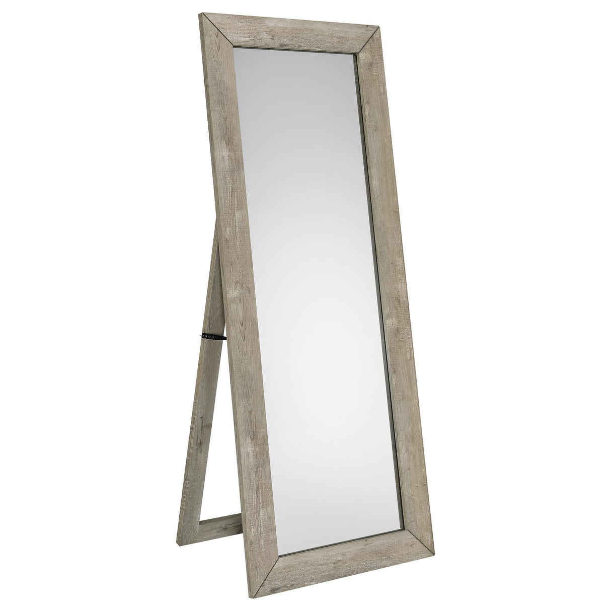 Cadence Gray Tempered Glass Washed Oak Full Length Standing Mirror by Coaster at Eve Furniture