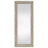 Cadence Gray Tempered Glass Washed Oak Full Length Standing Mirror by Coaster at Eve Furniture