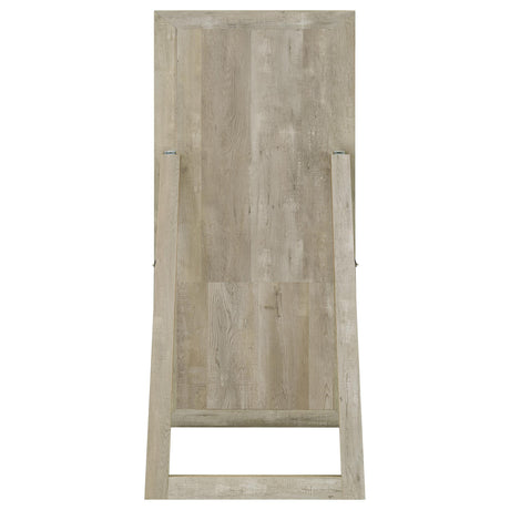 Cadence Gray Tempered Glass Washed Oak Full Length Standing Mirror by Coaster at Eve Furniture