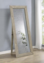 Cadence Gray Tempered Glass Washed Oak Full Length Standing Mirror by Coaster at Eve Furniture