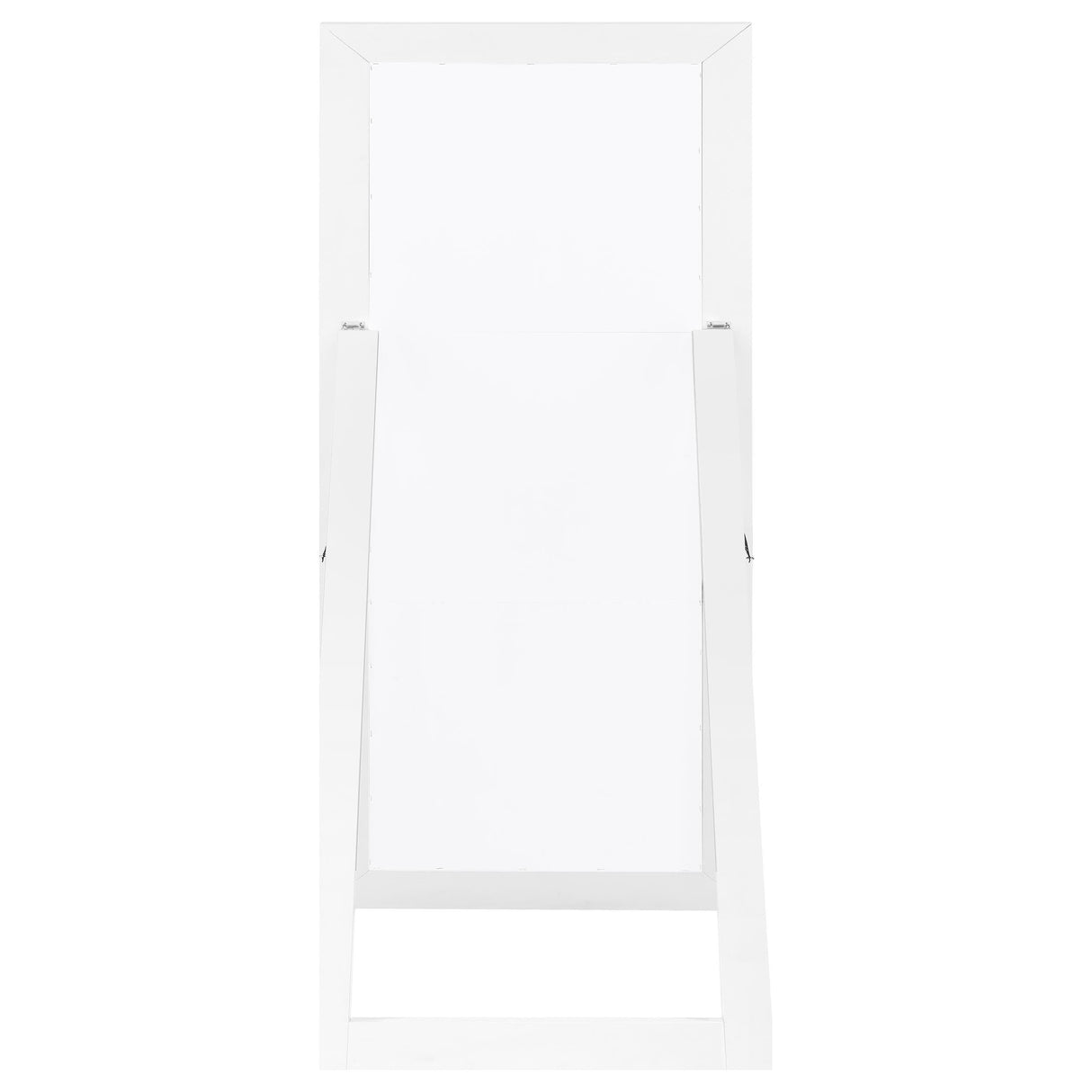 Cadence White Tempered Glass High Gloss Full Length Standing Mirror by Coaster at Eve Furniture