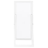 Cadence White Tempered Glass High Gloss Full Length Standing Mirror by Coaster at Eve Furniture