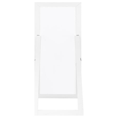 Cadence White Tempered Glass High Gloss Full Length Standing Mirror by Coaster at Eve Furniture