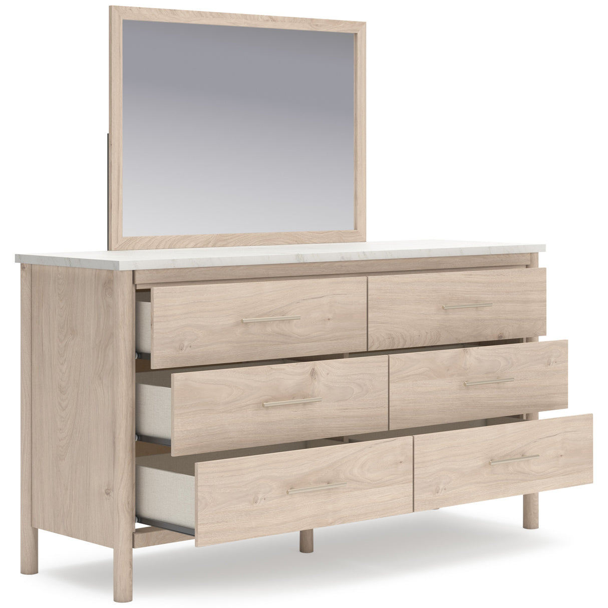 Cadmori Tan/Beige Upholstered Platform Bedroom Set by Ashley at Eve Furniture