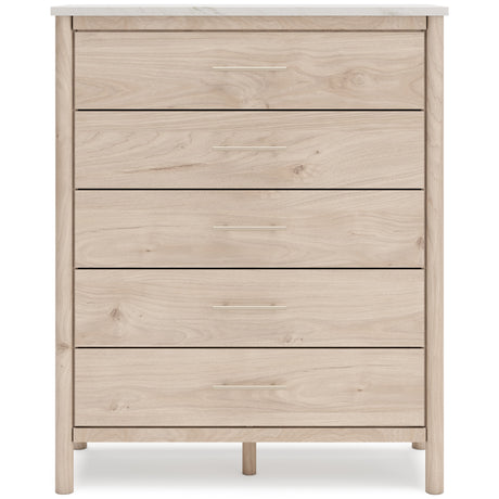 Cadmori Tan/Beige Upholstered Platform Bedroom Set by Ashley at Eve Furniture