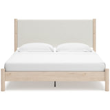 Cadmori Tan/Beige Upholstered Platform Bedroom Set by Ashley at Eve Furniture