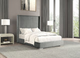 Cadwell Gray Queen Upholstered Platform Bed by Furniture of America at Eve Furniture