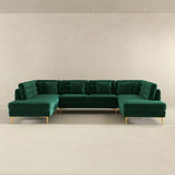 Brooke Green Velvet U Shape Corner Sofa by Ashcroft Imports at Eve Furniture