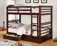 California Dark Walnut Twin/Twin Bunk Bed by Furniture of America at Eve Furniture