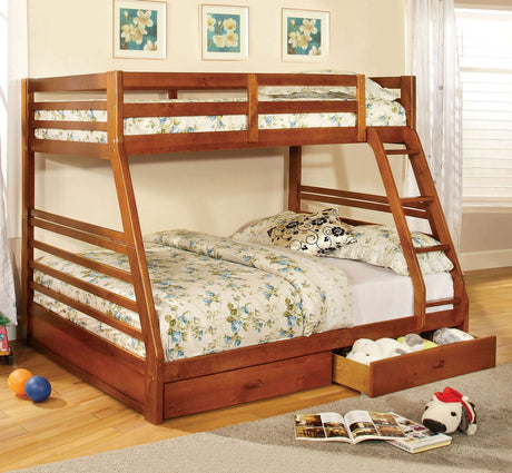 California Oak Bunk Bed by Furniture of America at Eve Furniture