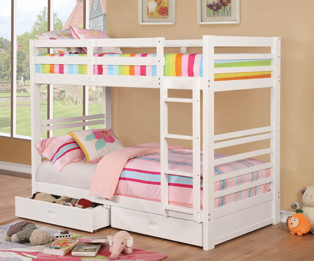 California White Twin/Twin Bunk Bed by Furniture of America at Eve Furniture