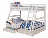 California Wire-Brushed White Bunk Bed by Furniture of America at Eve Furniture