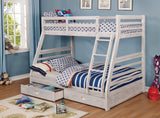 California Wire-Brushed White Bunk Bed by Furniture of America at Eve Furniture