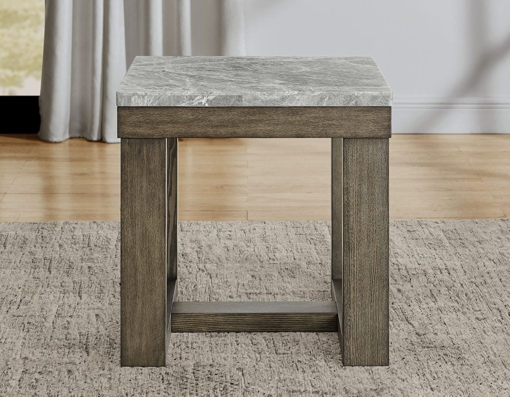 Calla Gray Marble Top End Table