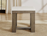 Calla White Marble Top End Table