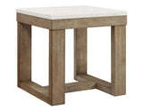 Calla White Marble Top End Table