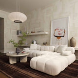 Calliope Cream Vegan Shearling 4-piece Modular Sectional by TOV Furniture at Eve Furniture
