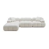 Calliope Cream Vegan Shearling 4-piece Modular Sectional by TOV Furniture at Eve Furniture