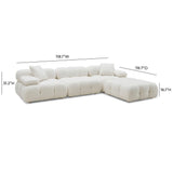 Calliope Cream Vegan Shearling 4-piece Modular Sectional by TOV Furniture at Eve Furniture