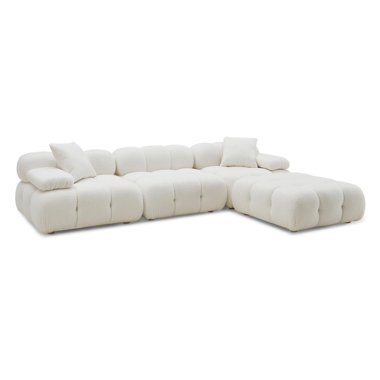 Calliope Cream Vegan Shearling 4-piece Modular Sectional by TOV Furniture at Eve Furniture