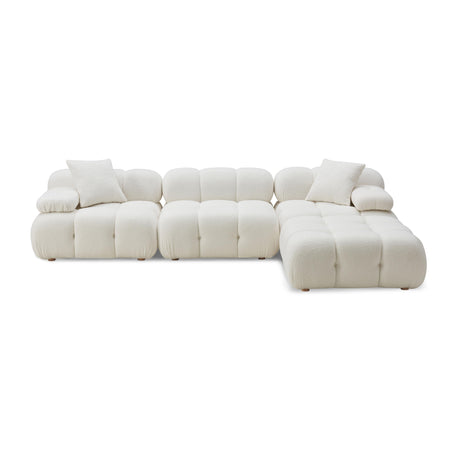 Calliope Cream Vegan Shearling 4-piece Modular Sectional by TOV Furniture at Eve Furniture